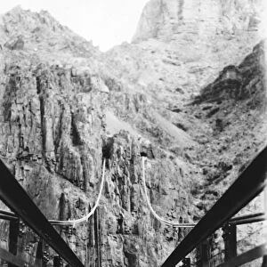 GRAND CANYON: BRIDGE, 1928. The Kaibab Trail Suspension Bridge spanning the Colorado River