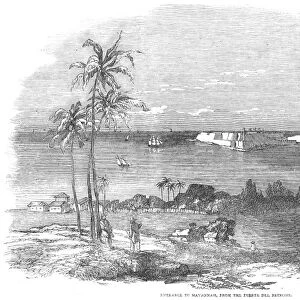 HAVANA, CUBA, 1851. Entrance to Havana, from the Puerto del Principe. Wood engraving, English, 1851
