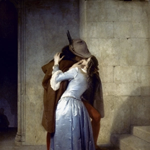 HAYEZ: THE KISS. Francesco Hayez (1791-1882): The Kiss. Canvas