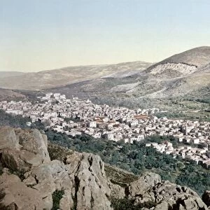 HOLY LAND: NABLUS. View of the vale of Nablus. Photochrome, c1895