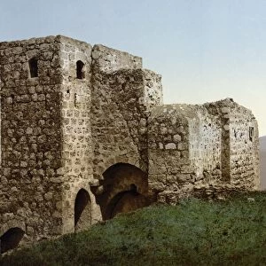 HOLY LAND: RUINS. Ruins of a castle in the Jezreel Valley in modern day Israel. Photochrome, c1895