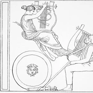 HOMER: THE ILIAD. Homer Invoking the Muse. Line engraving, 1805, after the drawing by John Flaxman