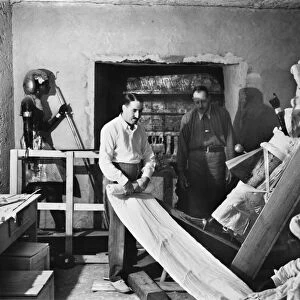 HOWARD CARTER (1873-1939). English archaeologist. Carter (in white shirt) and A