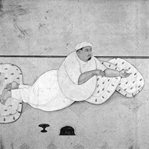 INDIA: EUNUCH. An typically obese eunuch of a harem in Mughal India