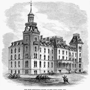 IOWA STATE COLLEGE, 1871. Agricultural college, at Ames, Story County, Iowa. Wood engraving, 1871