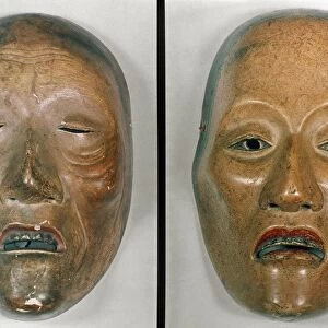 Two Japanese Noh masks: Yase-onna and Uba
