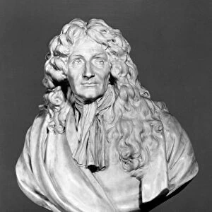 JEAN DE LA FONTAINE (1621-1695). French fabulist. Marble bust by Jean-Antoine Houdon, c1783