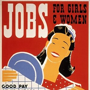 Jobs for Girls and Women. Work Progress Administration poster for the Illinois State Employment Service, c1940, by Albert M. Bender