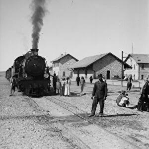 JORDAN: MA AN, c1910. The Hejaz Railway station in Ma an, Jordan. Photograph, c1910
