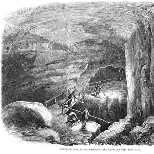 KENTUCKY: MAMMOTH CAVE. The Maelstrom inside Mammoth Cave. Wood engraving, English, 1859