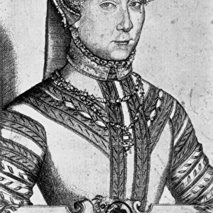 LOUISE LABE (1526-1566). French poet. Line engraving, 1555, by Pierre Woeiriot