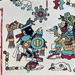 MEXICO: MIXTEC RULERS. Mixtec king, Eight Deer Jaguar Claw (left), negotiates treaties