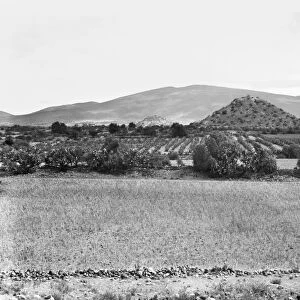 MEXICO: TEOTIHUACAN. View of San Juan de Teotihuacan, 1895, before serious excavation