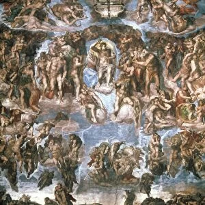 MICHELANGELO: JUDGMENT. Fresco of the Last Judgment from the Sistine Chapel altar wall