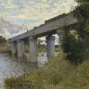 MONET: RAILROAD BRIDGE. The Railroad Bridge at Argenteuil. Oil on canvas, Claude Monet