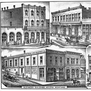 MONTANA: HELENA, 1883. Buildings in Helena, Montana. Lithograph, 1883
