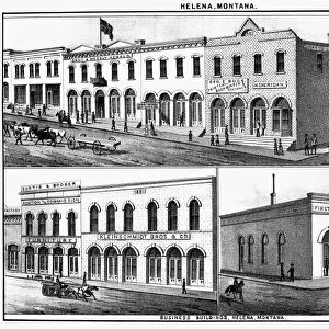 MONTANA: HELENA, 1883. Business buildings in Helena, Montana. Lithograph, 1883