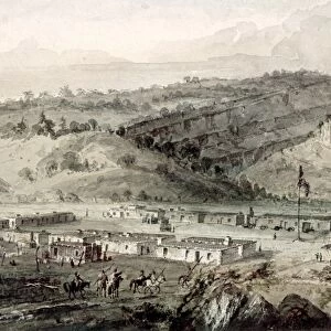 NEW MEXICO: FORT DEFIANCE. Fort Defiance, New Mexico (now Arizona). Watercolor by Seth Eastman