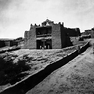 NEW MEXICO: ZUNI PUEBLO. Old Mission Church at a Zuni pueblo in New Mexico