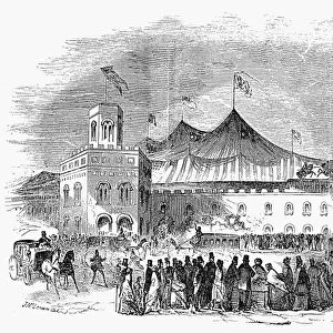 NEW YORK: HIPPODROME, 1853. Franconis Hippodrome, opposite Madison Square, shortly after it was built in 1853. Contemporary American wood engraving