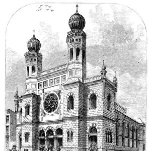 NEW YORK: SYNAGOGUE, 1872. The Jewish synagogue on the corner of 57th Street