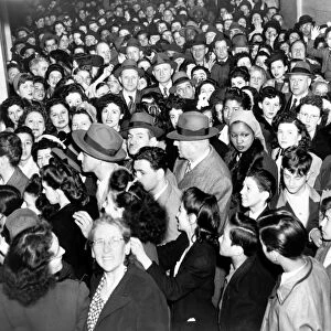 NEW YORK: VACCINATION, 1947. A large crowd waiting to be vaccinated against smallpox