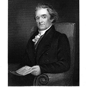 NOAH WEBSTER (1758-1843). American lexicographer and author. Steel engraving, 1869, after a painting by Jared Flagg
