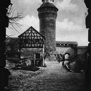 NUREMBERG CASTLE, c1920. Sinwell Tower at Nuremberg Castle, Bavaria, Germany. Photograph