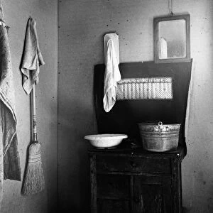 OREGON: KITCHEN, 1939. A corner of a kitchen in a small farmhouse in Malheur County, Oregon