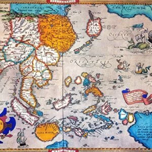 PACIFIC OCEAN / ASIA, 1595. Map of the Pacific Ocean and South-East Asia from the 1595 edition of Abraham Ortelius atlas Theatrum