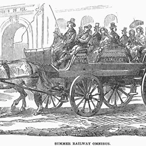 PARIS: OMNIBUS, 1853. Summer railway omnibus at Paris. Wood engraving, English, 1853