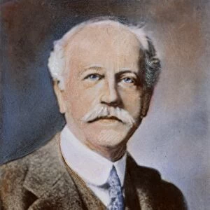 PERCIVAL LOWELL (1855-1916). American astronomer: oil over a photograph, n. d