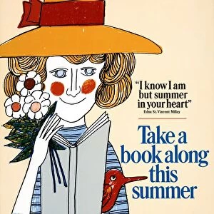 POSTER: BOOKS, 1966. Take a book along this summer. Poster by Bill Sokol, 1966