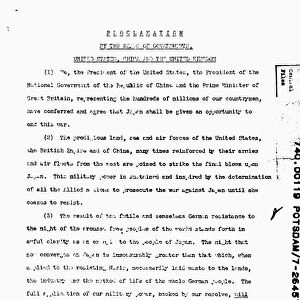 Potsdam Proclamation, 1945