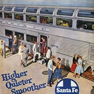 Santa Fe Railroad advertisement from an American magazine, 1957