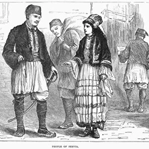 SERBIA: COUPLE, 1872. People of Serbia. Wood engraving, English, 1872