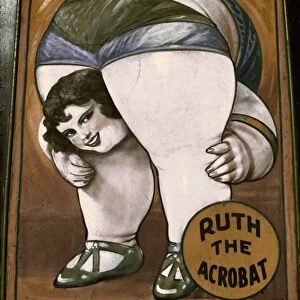 SIDESHOW POSTER, 1941. Poster for Ruth the Acrobat in the sideshow at the Vermont