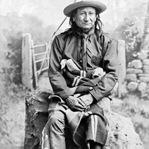 SIOUX CHIEF, c1891. Young Man Afraid of His Horses (1830-1900), an Oglala Sioux Native American chief. Photographed by Charles Milton Bell, c1891
