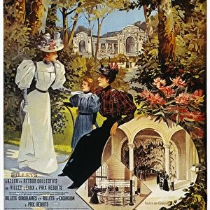 SPA: VICHY, FRANCE, 1890s. French railway poster promoting the spa of Vichy: lithograph, 1890s