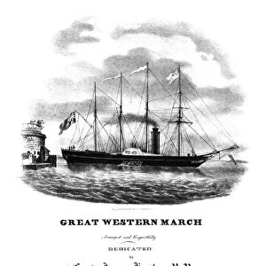 STEAMSHIP: SHEET MUSIC. Sheet music of Great Western March, named after the steamship