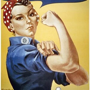 Symbol of World War II American women workers, on a poster from the War Production Co-ordinating Committee