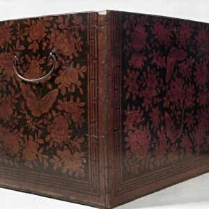 Tea chest, probably made in China, used by the East India Company for exportation of tea from China to the American colonies