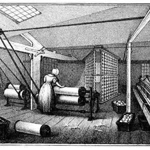 TEXTILE MANUFACTURE, 1840. Warping and winding
