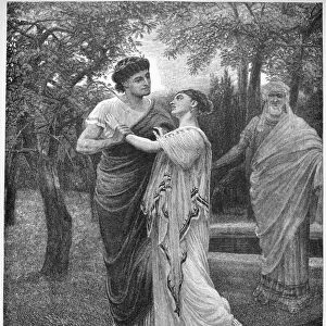 TROILUS AND CRESSIDA. Play by William Shakespeare. Wood engraving after the painting by Valentine W. Bromley