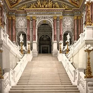 VIENNA OPERA HOUSE. Staircase in the Vienna Opera House. Photochrome, c1895