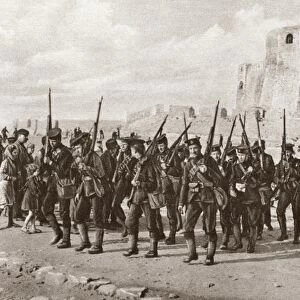 WORLD WAR I: GALLIPOLI, 1915. British marines landed at the beach at Gallipoli, Turkey, 1915