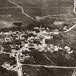 WORLD WAR I: SEICHEPREY. The town of Seicheprey destroyed in battle, France. Photograph