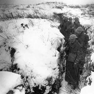 WORLD WAR I: TRENCH. Allied Fusiliers photographed in a trench on the front lines