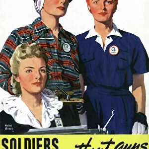 WWII: POSTER, c1944. Soldiers Without Guns. Lithograph by Adolph Triedler, 1944