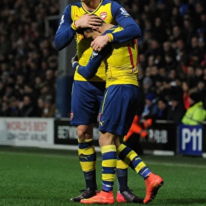 Alexis Sanchez and Olivier Giroud Celebrate Arsenal's Second Goal vs. Queens Park Rangers (2014-15)